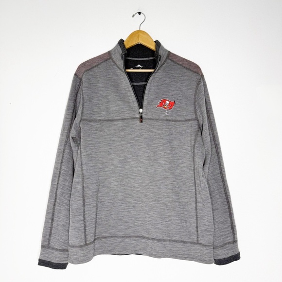 Tommy Bahama x NFL Tampa Bay Buccaneers Reversible 1/4-Zip Pullover Size Medium - Picture 2 of 6